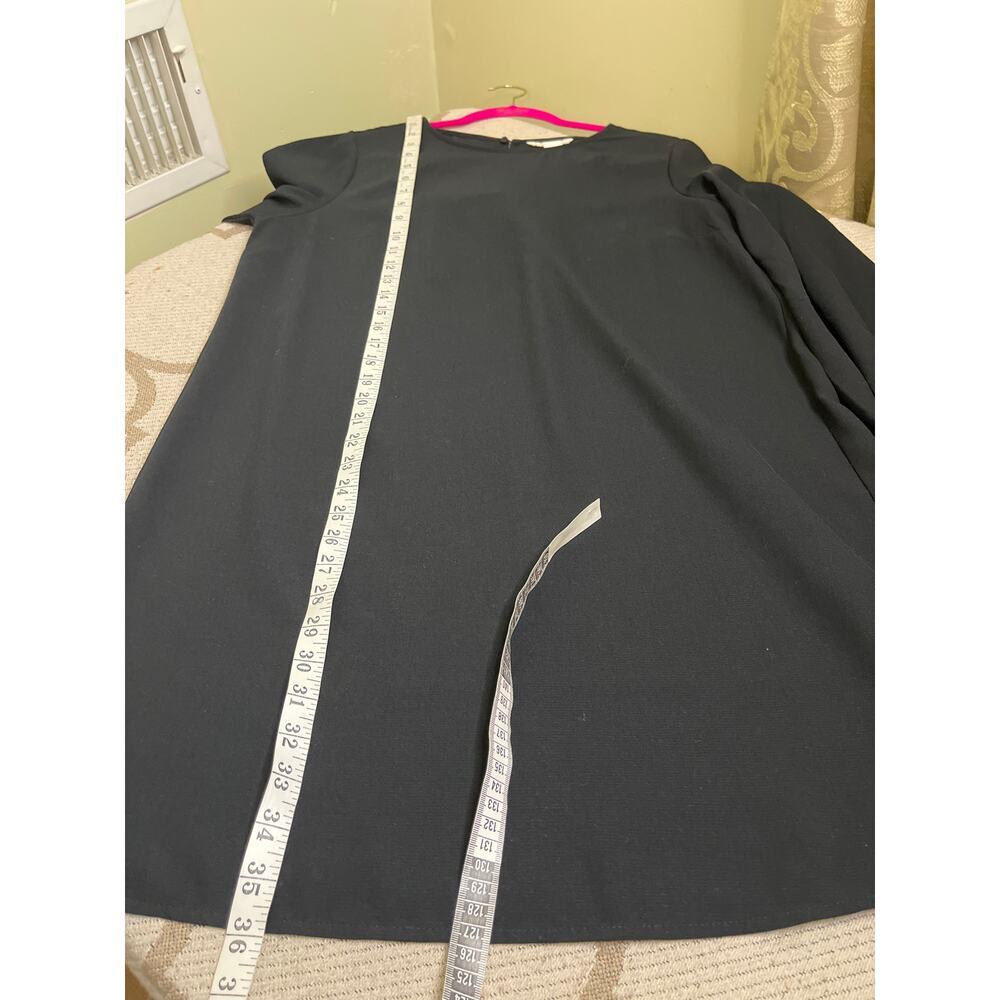 H&M black mini shift dress with pearl-cuffed long sleeve, size 10 - Picture 11 of 14
